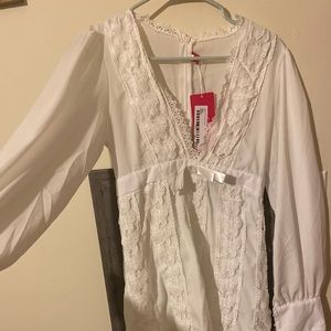 White Long-sleeve Lace Dress NWT.